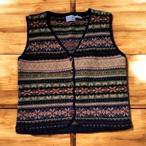 Simpatico Multicolor Shetland Wool Knit Vest